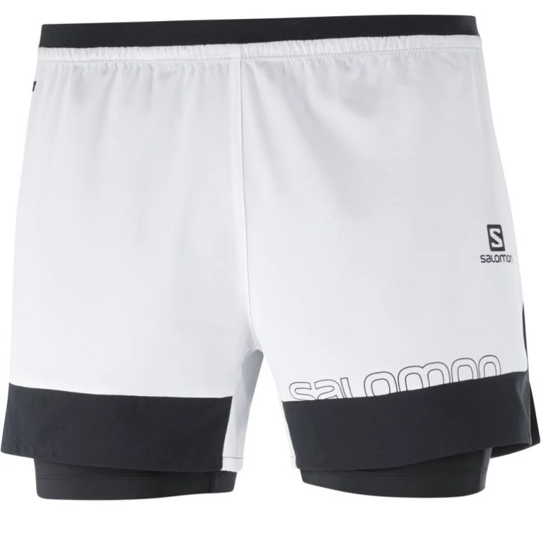 White Salomon Cross 2in1 Men's Shorts | PH 39265P